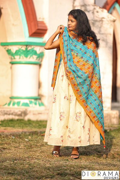 Kantha Stitch Hand-Embroidered Dupatta