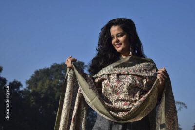 Madhubani Hand-painted Cotton Dupatta