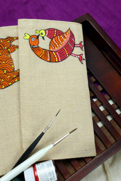 Jute Hanpainted Gond Art Envelope – Set of 4