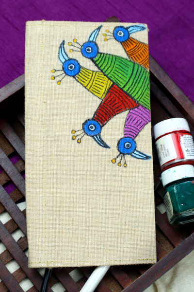 Jute Hanpainted Enchanting Gond Envelope – Set of 4