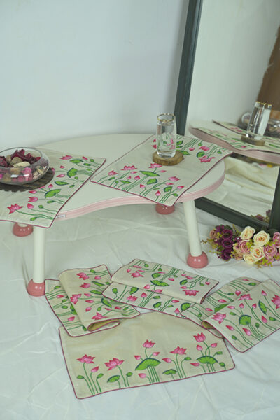 Handpainted Pichwai Chanderi Silk  Table Mats