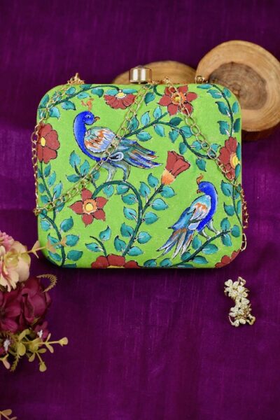 Kalamkari Hand-painted Box Clutch