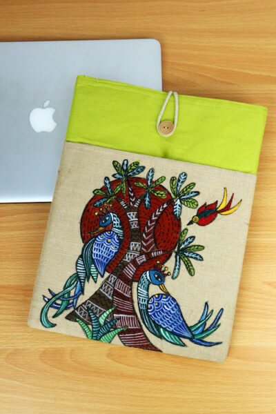 Gond Handpainted Canvas Laptop Sleeve