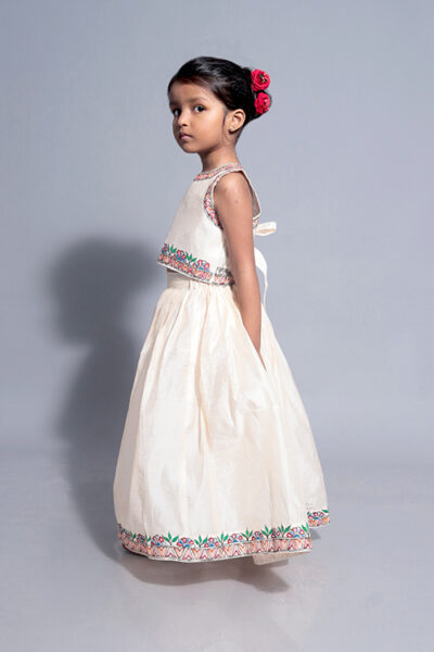 Diorama Designs “Nature” Handpainted Kids Crop Top & Lehenga Set